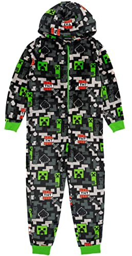 Minecraft Onesie Kinder Girls Jungen Creeper TNT Gray in einem Schlafanzug 13-14 Jahre