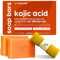 Kojic Acid Soap + African Net Sponge (2 pack X 142g Turmeric bars) Dark spot remover, Hyperpigmentation & Scars - Original Japanese Complex Vitamin C, Hyaluronic Acid, retinol, shea butter (Citrus)