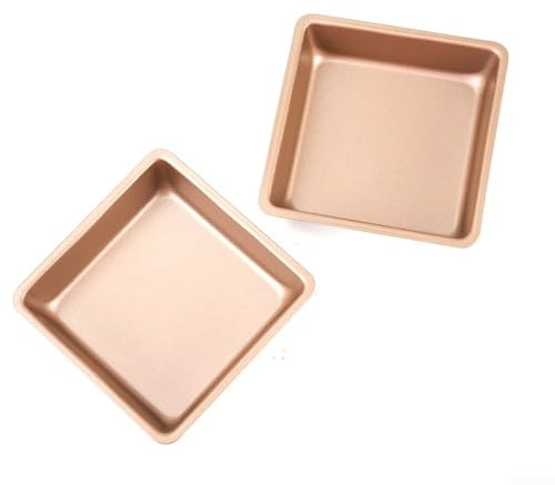 2 moldes cuadrados antiadherentes de 4 pulgadas, bandeja de pan de liberación rápida para tartas pequeñas, magdalenas y magdalenas