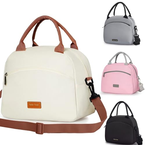 Runmeihe Bolsa Termica Porta Alimentos para Mujeres, Bolsa de Almuerzo Reutilizable con Aislamiento para Mujeres con Correa, Bolsa Termica Pequeñas e Impermeables para Adultos