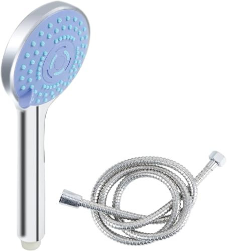 Minnhua Soffione Per Doccia con Tubo 1.5m Soffione Doccia alta Pressione Anticalcare Doccino per Doccia Universale 5 Funzioni Soffione per Bagno