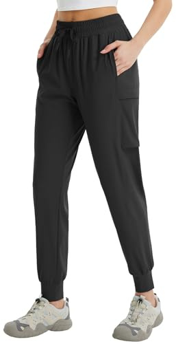 baleaf Cargo Trousers Women Quick Dry Lightweight Summer Walking Travel Pants Jogging Bottoms UPF50+ Black M