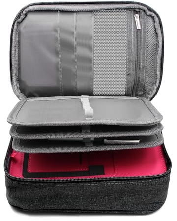 PWGHWG Federmäppchen 72 Slots 23 × 16 × 7 cm Stifte Mäppchen Portable Federtasche Abnehmbar Federpenal für Jungen und Mädchen (Schwarz)