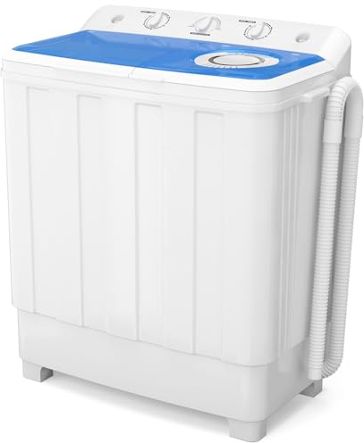 Auertech 28 Lbs Portable Washing Machine, Portable Washer for Apartment with 18 Lbs Washer, 10 Lbs Spinner, Mini Compact Top Load Washing Machine for RV Dorm