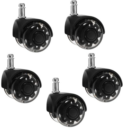 DOITOOL 5pcs Office Chair Caster Wheels Black Replacement Castors Heavy Duty Wheels for Office Furniture and Desk Chairs