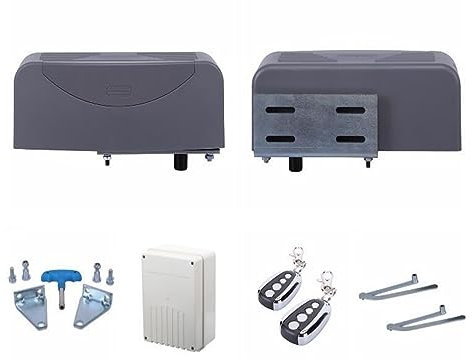 Motore per cancello scorrevole, portata di 400 kg per anta, operatore automatico articolato per cancello a battente, apriporta per uso residenziale e commerciale, sistema di controllo accessi (Kit 1