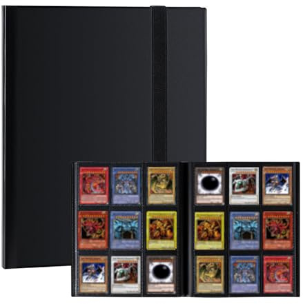 AMSGANK 9 Pocket Trading Card Album, 30 Pages with 540 Pockets Card Collection Binder Folder Fit for Standard Cards MTG TCG Baseball Football Basketball Sports and Game Cards (Black)