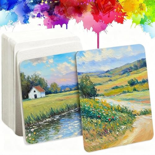GZYYANG 40 Karten Blanko AquarellpapierPostkarten, 10 x 15 cm Postkarten Büttenpapier Aquarellblock Naturweißes für Gemälde Einladungen, Briefe, Handwerke, Dankeskarten und Grußkarten