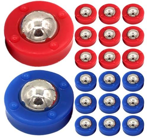 Veemoon 20 Piezas de Accesorios para Tejo de Mesa, Componentes de Discos y Rodillos en Colores Azul y Rojo, Compatibles Juegos de Tejo y Curling para Uso en Casa y Clubes de Ocio