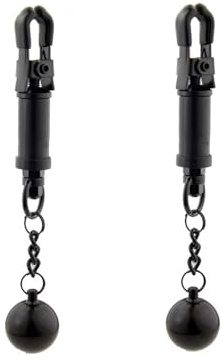 DFsucces Nipple Clamps with Weights for Women,1 Pair,Black-1