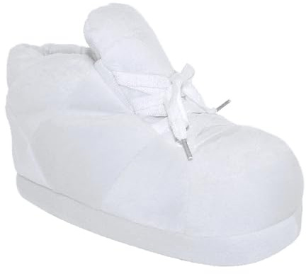 Happy Feet Slippers Standard Sneaker Slippers for Men, Women, and Kids - As Seen on Shark Tank - Classy Oversized House Slippers for Women with Non-Slip Rubber Soles - All White - Large