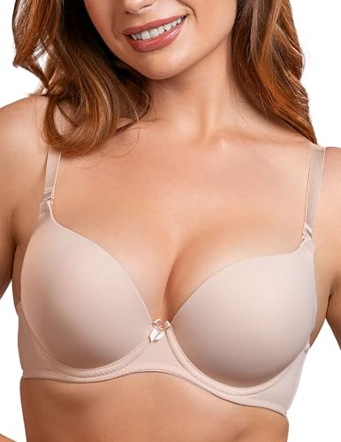VIVISENCE Dam push-up bh skal, utan mönster 1041, Beige, 70B