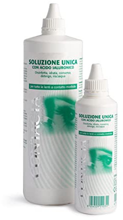Contacta, Solution Yal, Soluzione Unica per Lenti a Contatto con Acido Ialuronico, Favorisce Idratazione delle Lenti a Contatto, Riduce Secchezza e Irritazioni, 360+100 ml