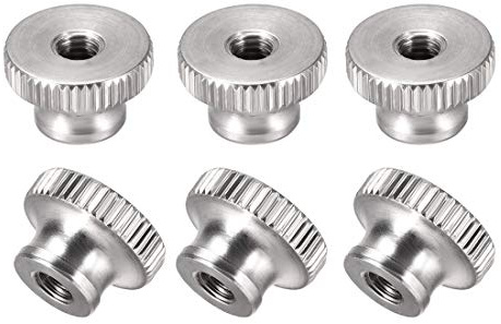 sourcing map Moleteadas Tuercas - M5 Redondo Perillas con Acero Inoxidable 304-6 Pcs