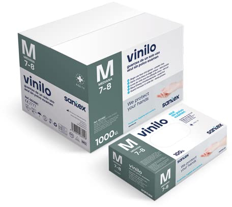 Guante DE Vinilo Azul SIN Polvo M 100UDS