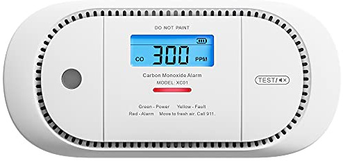 X-Sense Detector de monóxido de carbono con pantalla LCD digital, detector de alarma de CO de batería reemplazable con memoria de valor máximo, XC01-R