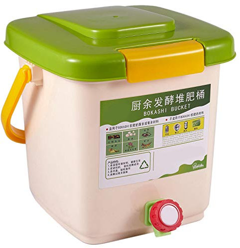 Rfeeuubft Contenedor de compost de 12 l, reciclaje, compost, aireado, contenedor de polipropileno, orgánico, hecho en casa, cubo de basura para vacas, jardín, alimentos, cubo de basura