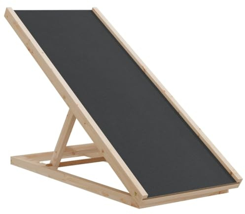 vidaXL Rampe pour Chiens, Marche pour Chats Antidérapante, Escalier Pliable pour Animaux de Compagnie Voiture, Gris Bois de Sapin Solide