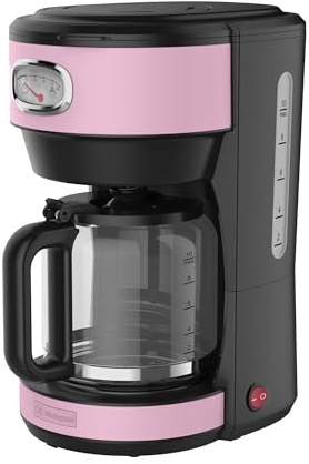 Westinghouse Macchina da caffè design retrò, macchina da caffè con filtro fino a 10 tazze, filtro permanente, brocca in vetro, sistema antigoccia, funzione di mantenimento del calore, indicatore di