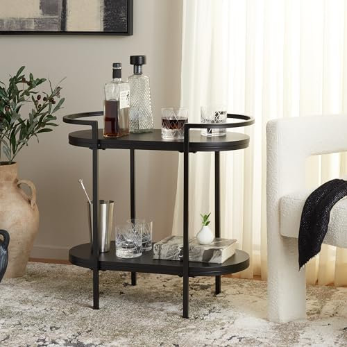 Safavieh Glamourös 2 Etagen Barwagen, Schwarz, 66 x 36 x 65