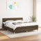 Baziroo Boxspringbett mit Matratze Stoff Taschenfederkernmatratze Double Bed Schlafzimmermöbel Upholstered Bed Polsterbett mit Matratze Hotelbett Schlafzimmerbett Boxbett Dunkelbraun 180x200cm