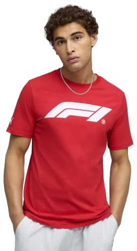 Puma F1 Ess Logo Tee 180g T-Shirts Homme (Lot de 1) | Logo F1® sur le devant, Logo PUMA sur la manche, Col rond, Manches courtes
