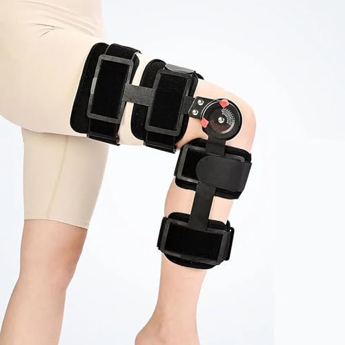 Vexorium Ortesis de Rodilla Ajustable con bisagras, Soporte ortopédico para Rodilla, Protector posoperatorio para Rodilla y Pierna, Cuidado de ligamentos,Right Side