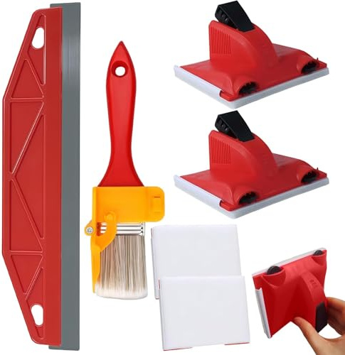 4 Pcs Paint Edger Tool, Cutting in Paint Tool, Cutting in Tools for Painting, Durable Edge Painting Tools Suitable for use on Walls Ceilings Floors and Decorative Moldings