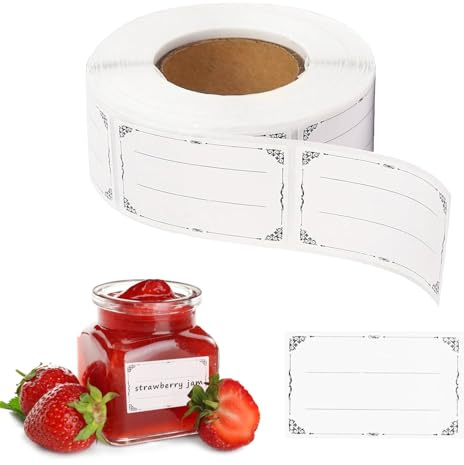 600 Etiquettes Autocollantes Bocaux,Autocollants Étiquettes Vierge,Etiquettes Autocollantes,Étiquettes Autocollantes Vierges Pour Bouteille,pour Bocaux,Enveloppe,Épices,Baking,Peut Écrire (3 x 5cm)