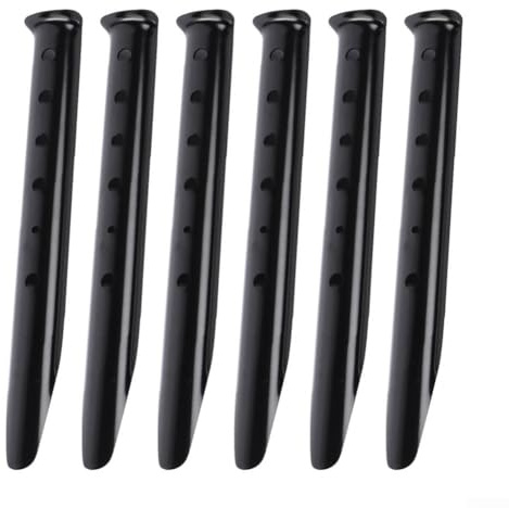 Jonikuper 6 estacas de aluminio en forma de U para tienda de campaña de nieve y arena para camping, senderismo, mochileros, viajes a la playa, clavos anodizados ligeros de 12.2 pulgadas para tienda de