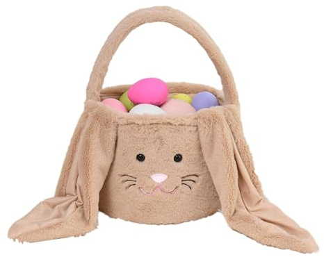 Cestino di Pasqua, borsa di Pasqua con coniglietto e orecchie, regali di Pasqua, cestino pasquale in peluche, cestino pasquale, cestino di Pasqua per bambini, caccia alle uova di Pasqua, cestino