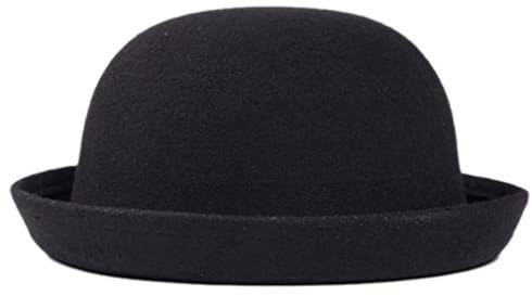 Jorzer Chapeau Melon pour Enfants Chapeau Haut de Forme Rond Formel à la Mode avec Bord roulé Facile à Assortir Unisexe Feutre Fedora pour Un Usage Quotidien Banquet Photos Jeu Jouets.