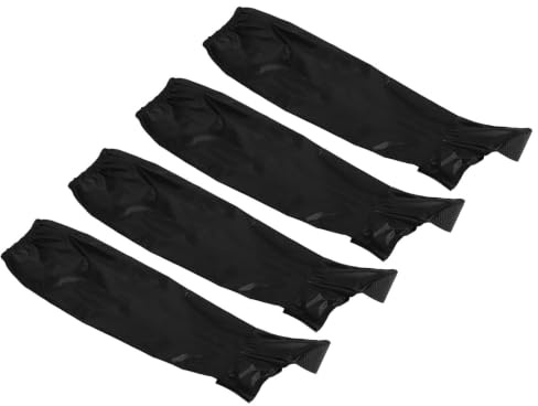 POPETPOP Couvre-Chaussures de Vélo Longs Imperméables en Tissu Oxford Noir, Protection Complète Contre la Pluie pour Chaussures et Jambes, Balades Pluvieuses à Vélo, Lot de 2 Paires