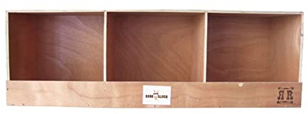 Rugged Ranch TRIPLEX RuggEgg Primitive Barn Wooden Chicken Coop Triple Nesting Egg Boxes for 3 Hens or Chickens, Natural Brown