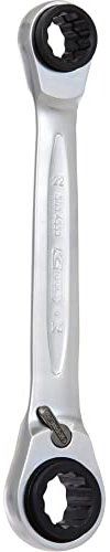 KS Tools 503.4553 4 in 1 GEARplus umschaltbar Doppel-Ratschenringschlüssel, 21x22x24x27mm