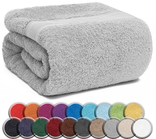 NatureMark - Toalla para Sauna 80 x 200 cm, 100% algodón, Gris Plateado
