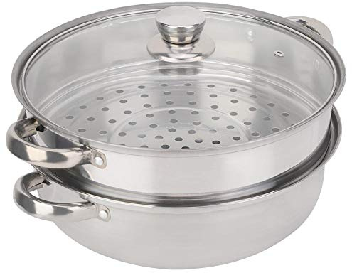 2-Layer Stainless Steel Steamer Pot Cooker Cookware Double Boiler Soup Cooking Pot Rice Cooker, Double Boilder, Stack, Steam Soup Pot Steamer Home Kitchen