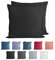 Komfortec 100% Baumwolle Kissenbezüge 2er Set 80x80 cm, Superweicher Premium Jersey Kopfkissenbezug 150 g/m², Kissenhülle, Schwarz
