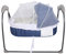 DGJMuu Babywiege Kinderbett 3-Speed Auto-Swing | 9KG Belastbarkeit | mit Intelligentes Bedienfeld und Spezielles Moskitonetz-Design Musik Baby Wippe Schaukel (Blau)