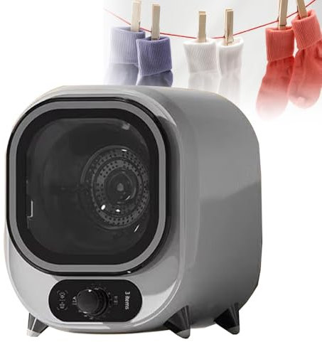 Mini Asciugatrice, Asciugatrice Portatile a Condensatore, 5 Modalità di Asciugatura, Carico da 0,8 kg, Asciugatrice Elettrica, Mini Asciugatrice Centrifuga, Asciugatrice Ventilata per Biancheria(White