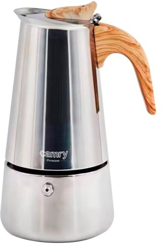 CAMRY Espressobryggare induktion – mockakanna induktion för aromatiskt kaffe – högkvalitativ moka kanna induktion av rostfritt stål – espressobryggare för alla typer av spisar – 350 ml för 5–6 koppar