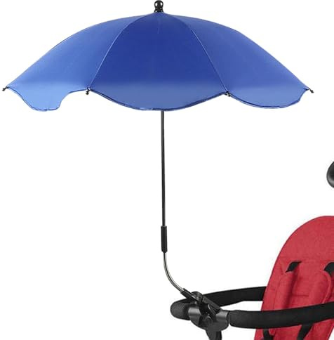 Parasol Cochecito Bebe Con Protección Uv, Paraguas Cochecito Bebe uni-versal, Sombrilla Con Abrazadera De Fijación Ajustable, Soporte Para Bebidas Cochecito Y Bicicleta Niño Niña