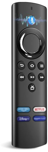Fire Stick Télécommande vocale (4 génération) compatible avec AMZ Fire TV Stick (Lite & 2 Gen& 3 Gen & 4K), FireStick Cube(2Gen & 3Gen) sans bouton marche/arrêt, ni bouton de volume
