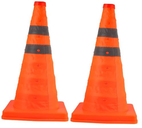 OSOLADY 2piezas Conos De Tráfico Elevables Conos De Seguridad Reflectantes Para Carretera De Estacionamiento Plegables Para Tráfico