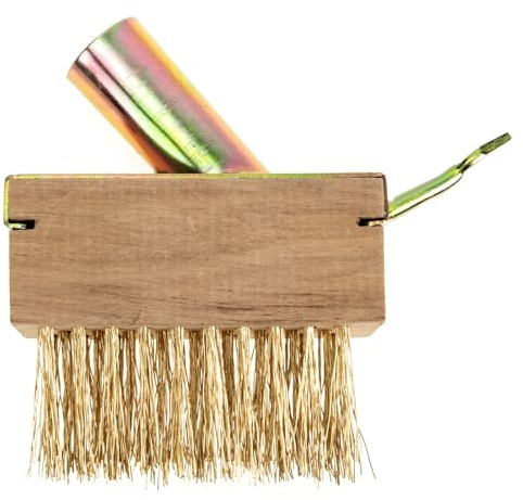 Housoutil Spazzola in Acciaio per Rimozione Muschio e Pulizia Crepe, Strumento Manuale per Giardinaggio e Patio Raschietto Triangolare, per Giunti di Pavimentazione e Vialetti Esterni