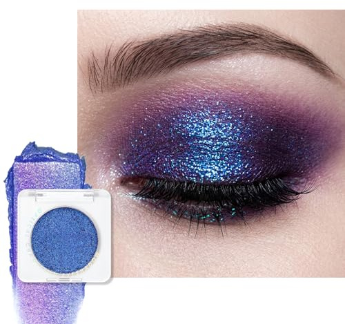 Erinde Palette Ombretti Glitter, Trucco Occhi Effetto Metallico ad Alta Pigmentazione, Micro Particelle Brillanti, Texture Fine e Setosa, Facile da Sfumare, Finish Luminoso a Lunga Durata, #08
