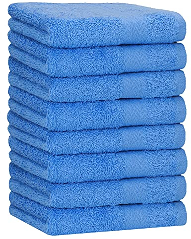 Betz 8 Stück Handtücher Set Größe 50 x 100 cm Handtuch Premium 100% Baumwolle Farbe hellblau