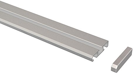 Flairdeco Vorhangschiene 1-/2-läufig Wendeprofil, Aluminium, Silbergrau, 160 cm