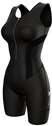 Sparx Women Triathlon Suit Tri Short Racing Cycling Swim Run (Medium, Black)