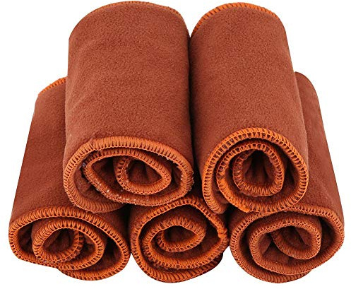 5 Unids Paños Para Bebés, Marrón Suave Lavable Pañal 4 Capas Reutilizable Inserto De Bambú Liner Nappy Pad para niños recién nacidos